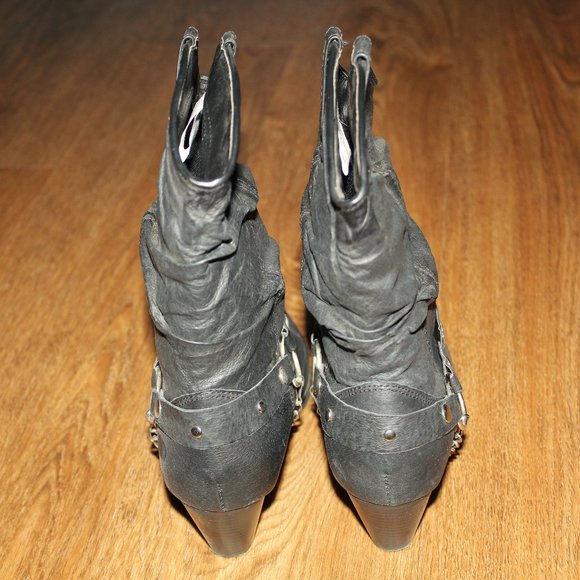 Handcrafted Dingo Black Faux Leather Western Cowgirl Boots size 9 wide - Picture 7 of 9